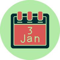 January 3 Vector Icon