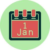 January 1 Vector Icon