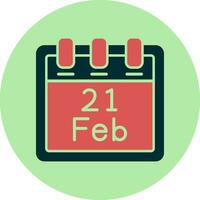 February 21 Vector Icon