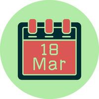 March 18 Vector Icon