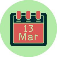 March 13 Vector Icon