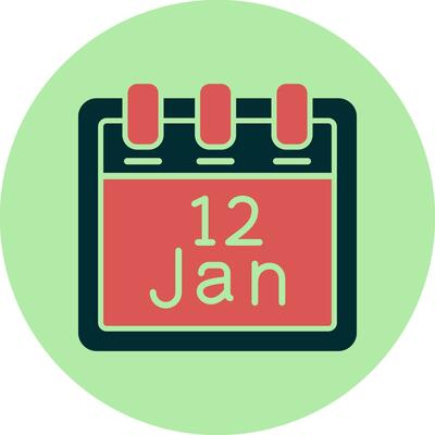 January 12 Vector Icon