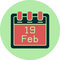 February 19 Vector Icon