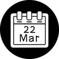 marzo 22 vector icono