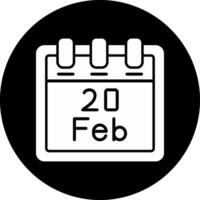 February 20 Vector Icon