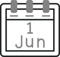 junio 1 vector icono