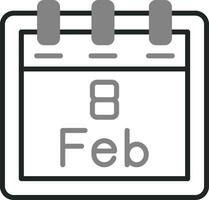 February 8 Vector Icon