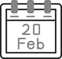 February 20 Vector Icon