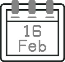 February 16 Vector Icon