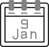 January 9 Vector Icon