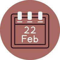 February 22 Vector Icon