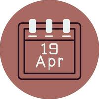 April 19 Vector Icon