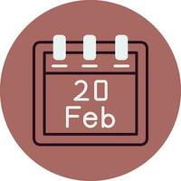 February 20 Vector Icon