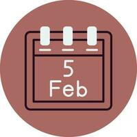 February 5 Vector Icon