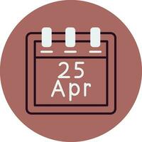 April 25 Vector Icon