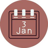 January 3 Vector Icon