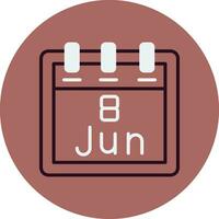 junio 8 vector icono