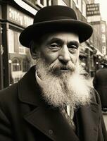 un haridí judío en Amsterdam generativo ai foto