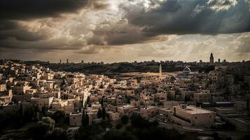 wide view of jerusalem   generative AI photo