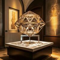 merkaba sculpture in a museum, religious symbol of judaism   generative AI photo