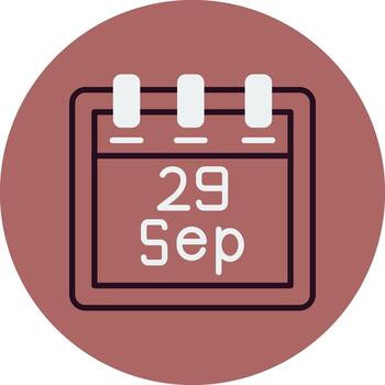 septiembre 29 vector icono