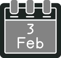 febrero 3 vector icono