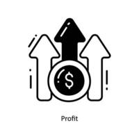 Profit doodle Icon Design illustration. Startup Symbol on White background EPS 10 File vector