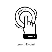 Launch Product doodle Icon Design illustration. Startup Symbol on White background EPS 10 File vector