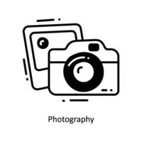 fotografía garabatear icono diseño ilustración. puesta en marcha símbolo en blanco antecedentes eps 10 archivo vector