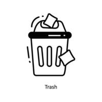 Trash doodle Icon Design illustration. Startup Symbol on White background EPS 10 File vector