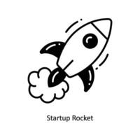 Startup Rocket doodle Icon Design illustration. Startup Symbol on White background EPS 10 File vector