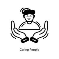 Caring People doodle Icon Design illustration. Startup Symbol on White background EPS 10 File vector