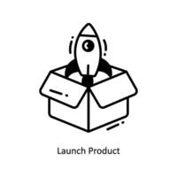 Launch Product doodle Icon Design illustration. Startup Symbol on White background EPS 10 File vector