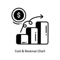 Cost and  Revenue Chart doodle Icon Design illustration. Startup Symbol on White background EPS 10 File vector