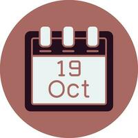 October 19 Vector Icon