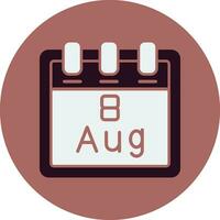 August 8 Vector Icon