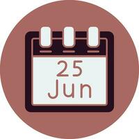 June 25 Vector Icon