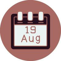 August 19 Vector Icon