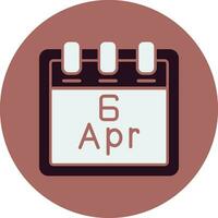 April 6 Vector Icon