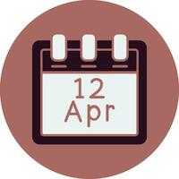 April 12 Vector Icon