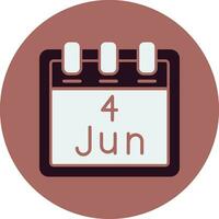 junio 4 4 vector icono