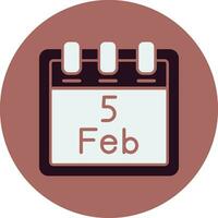 February 5 Vector Icon