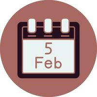 February 5 Vector Icon