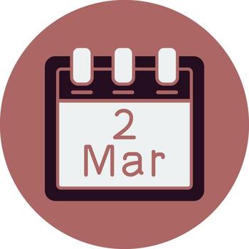 marzo 2 vector icono
