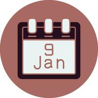 January 9 Vector Icon