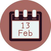 February 13 Vector Icon