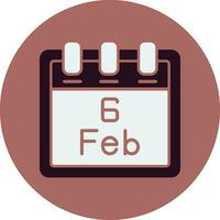 February 6 Vector Icon