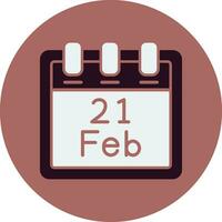 February 21 Vector Icon