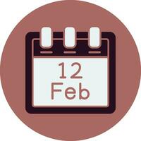 February 12 Vector Icon