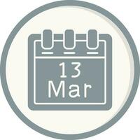 March 13 Vector Icon